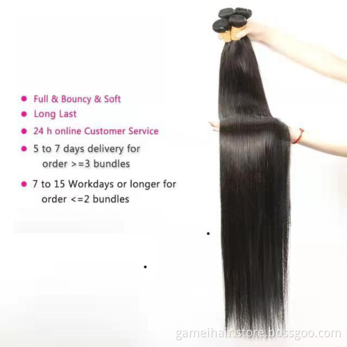 wholesale frontal custom wigs 100% Human hair extension bundle cutical aligned raw indian hair Straight Hair Bundles